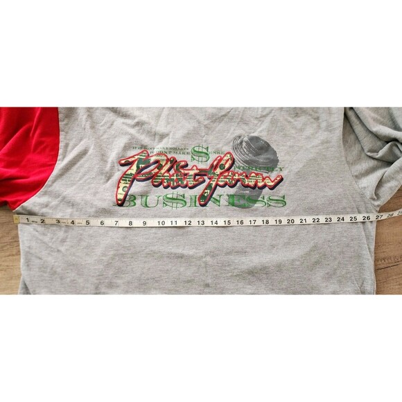 Vintage Phat Farm XXXL Long Sleeve Graphic Tee Y2K Gray Red - Picture 5 of 7